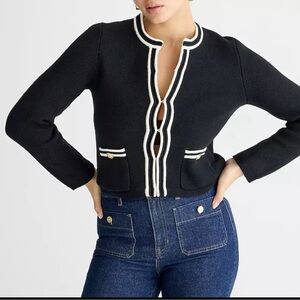 J.CREW Sweater Jacket Women  Black Emilie NEW Cardigan sz XL